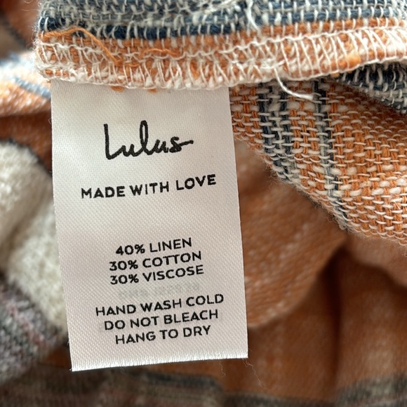 NWOT LULU’S Striped V-Neck Tiered Boho Dress dusty orange size M with pockets - Picture 12 of 12